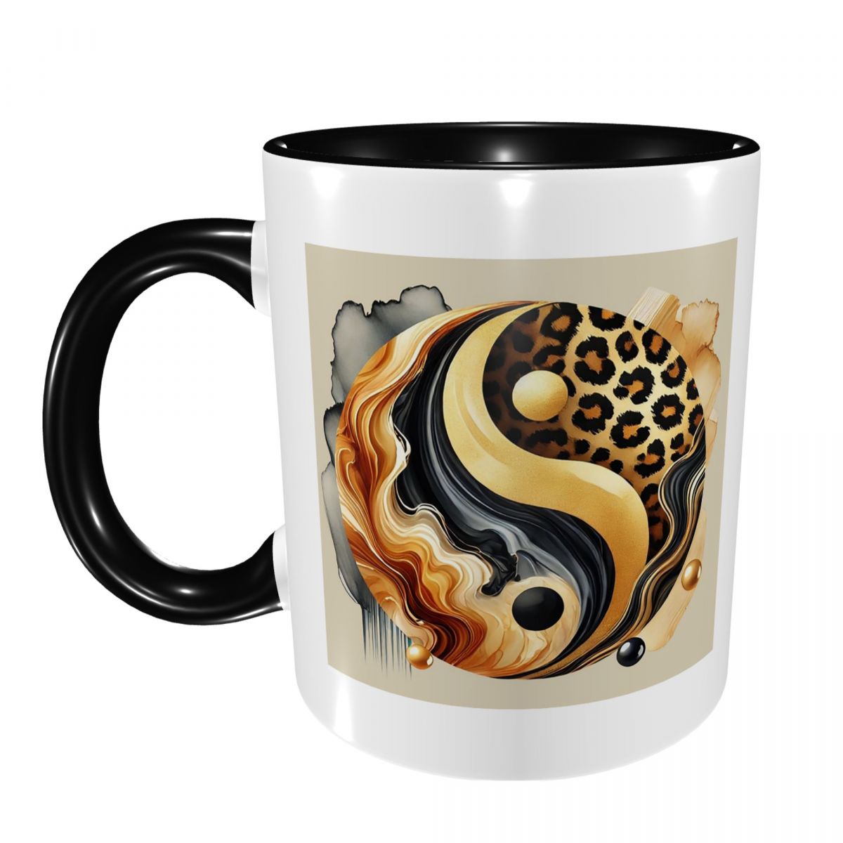 Coffee Tea Yin Yang - أكواب قهوة وشاي سيراميك بتصميم يين