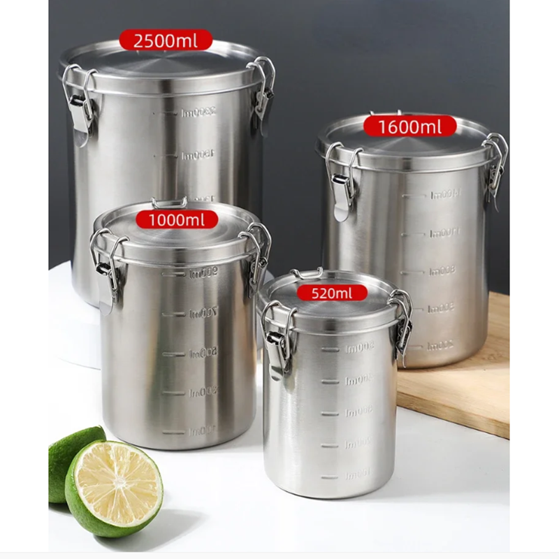Coffee Tea Sugar Container Set - علب قهوة محكمة الغلق من الفولاذ