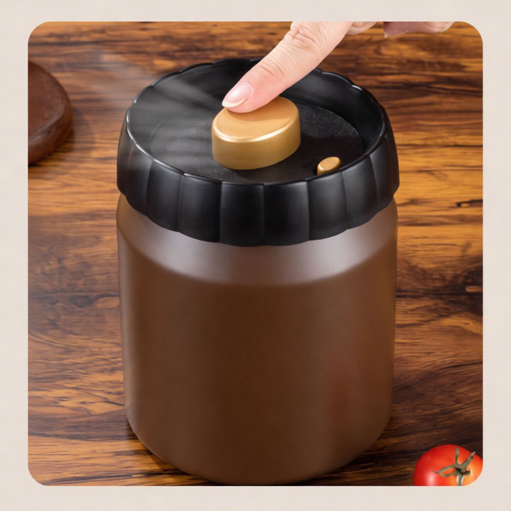 Coffee Tea Bean Leaf - علبة تخزين حبوب القهوة محكمة الإغلاق
