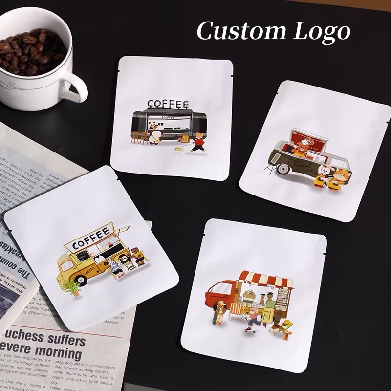 Coffee Tea Flower - 100 قطعة أكياس شاي مربعة مخصصة