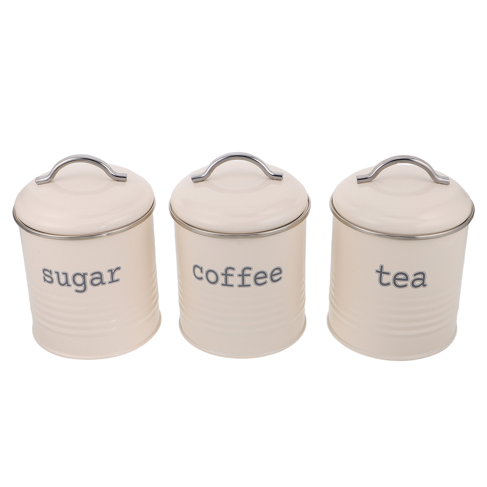 Coffee Tea And Sugar Canisters - مجموعة من 3 حاويات محكمة الإغلاق