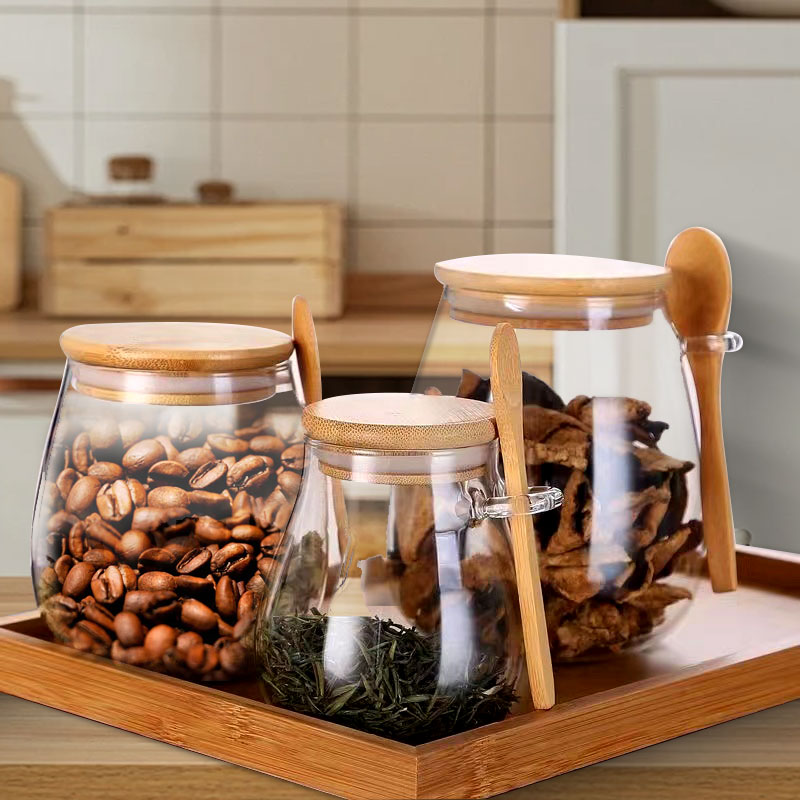 برطمان زجاجي بملعقة وغطاء ، بر - مراجعة Coffee Tea Sugar Container Set وسعره