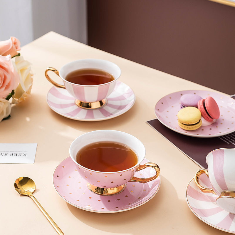 أكواب قهوة سيراميك وردية مع صح - مراجعة Coffee Tea Set وسعره
