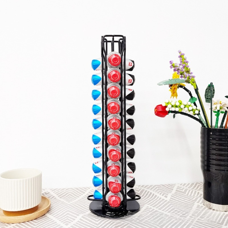 حامل كبسولات قهوة معدني دوار ب - مراجعة Coffee Capsule Holder وسعره