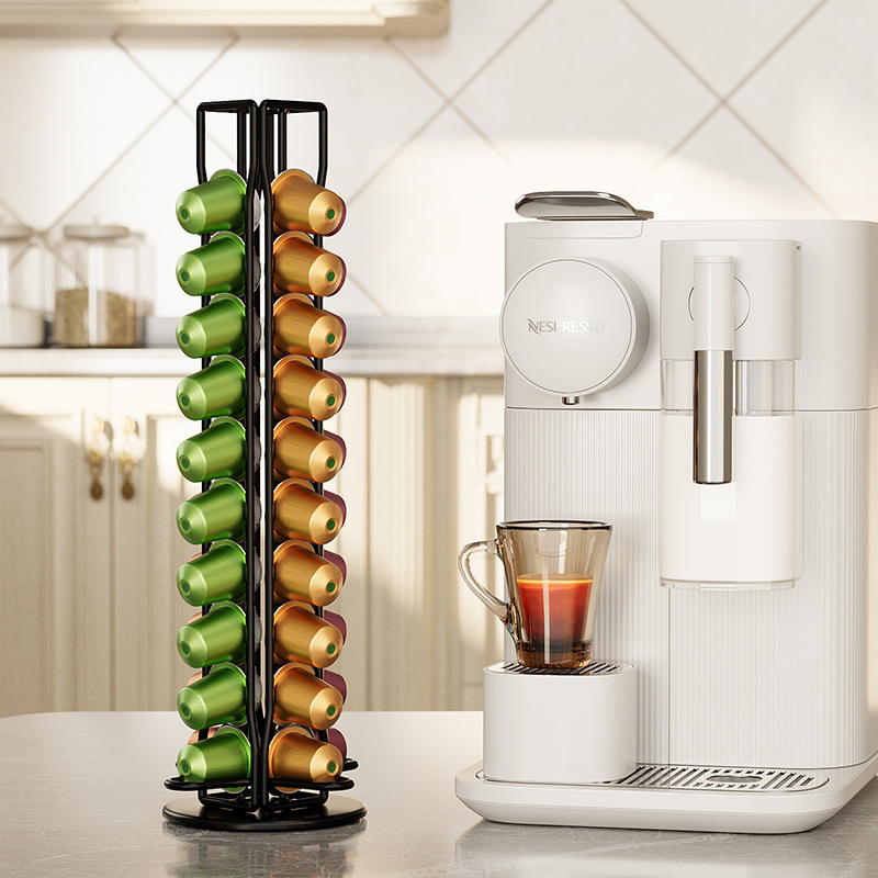 حامل كبسولات قهوة معدني دوار ب - مراجعة Coffee Capsule Holder وسعره