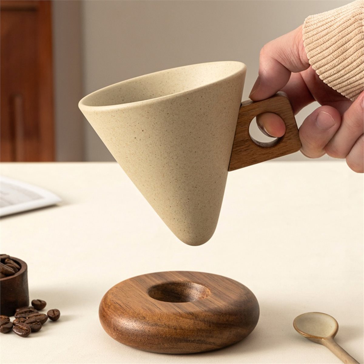 طقم فنجان قهوة سيراميك مع ملعق - مراجعة Coffee Tea & Espresso Appliances وسعره