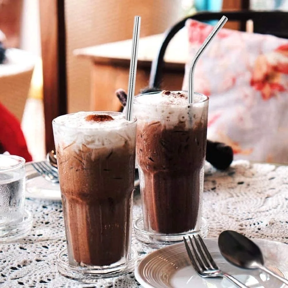 100 قطعة من قش الفولاذ المقاوم - مراجعة Juice Tea Coffee وسعره