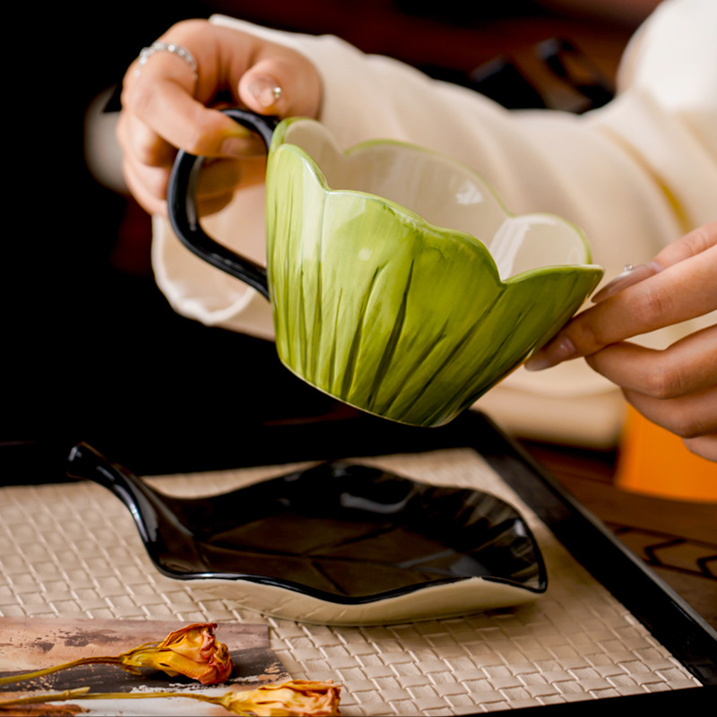 غير النظامية رسمت باليد فنجان  - مراجعة Coffee Tea Flower وسعره