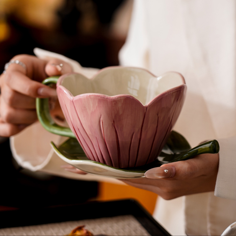 غير النظامية رسمت باليد فنجان  - مراجعة Coffee Tea Flower وسعره