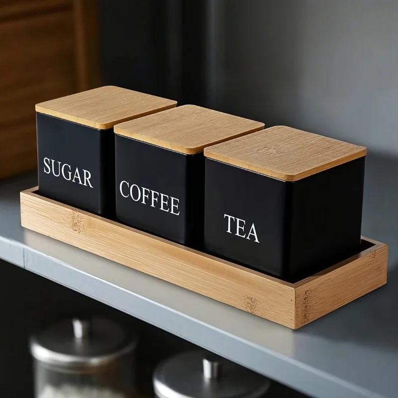 مجموعة مكونة من 3 قطع، سعة 500 - مراجعة Coffee Tea Sugar Container Set وسعره