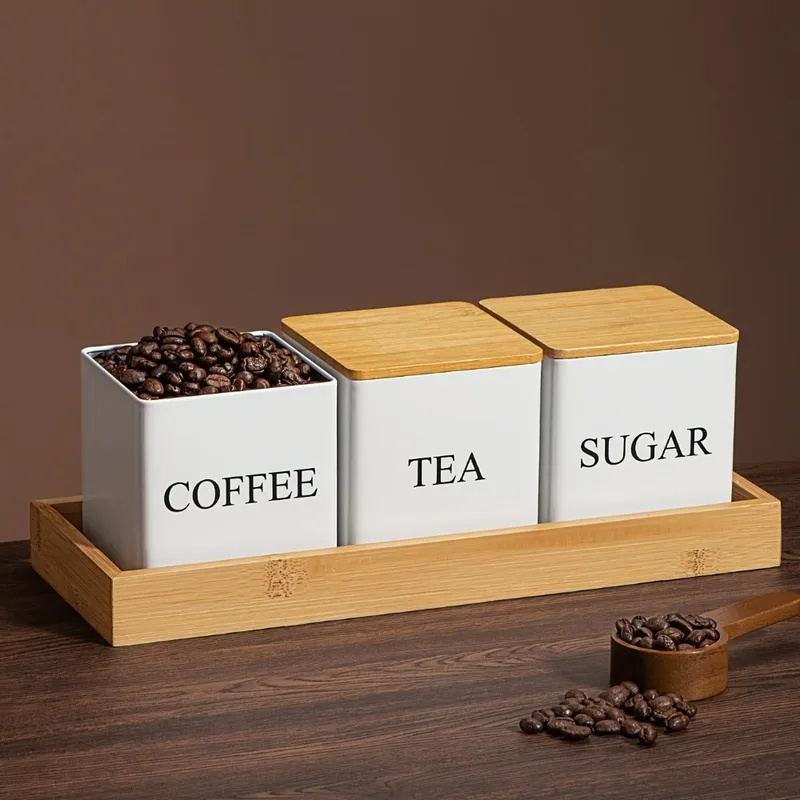 مجموعة مكونة من 3 قطع، سعة 500 - مراجعة Coffee Tea Sugar Container Set وسعره