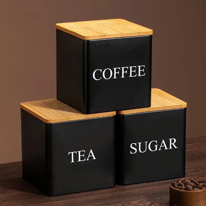 مجموعة مكونة من 3 قطع، سعة 500 - مراجعة Coffee Tea Sugar Container Set وسعره