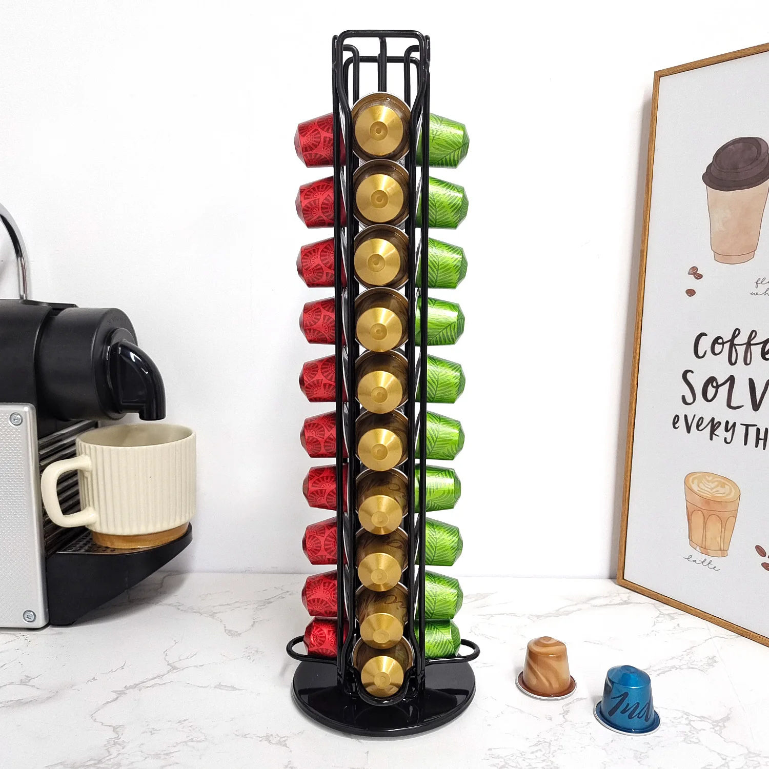 1 قطعة 40 جراب كبسولات القهوة  - مراجعة Coffee Capsule Holder وسعره