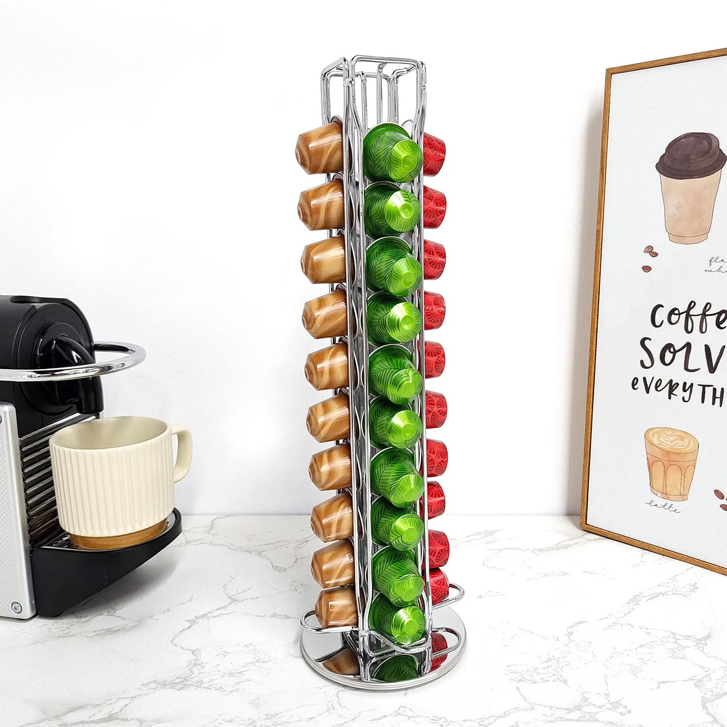 1 قطعة 40 جراب كبسولات القهوة  - مراجعة Coffee Capsule Holder وسعره