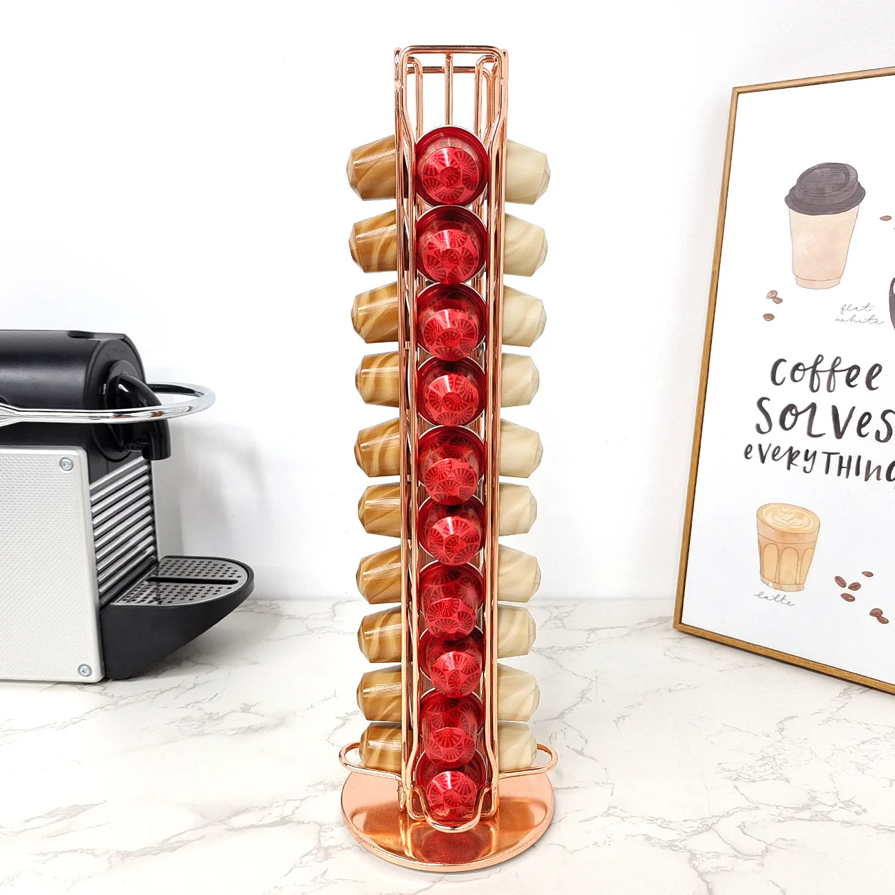 1 قطعة 40 جراب كبسولات القهوة  - مراجعة Coffee Capsule Holder وسعره
