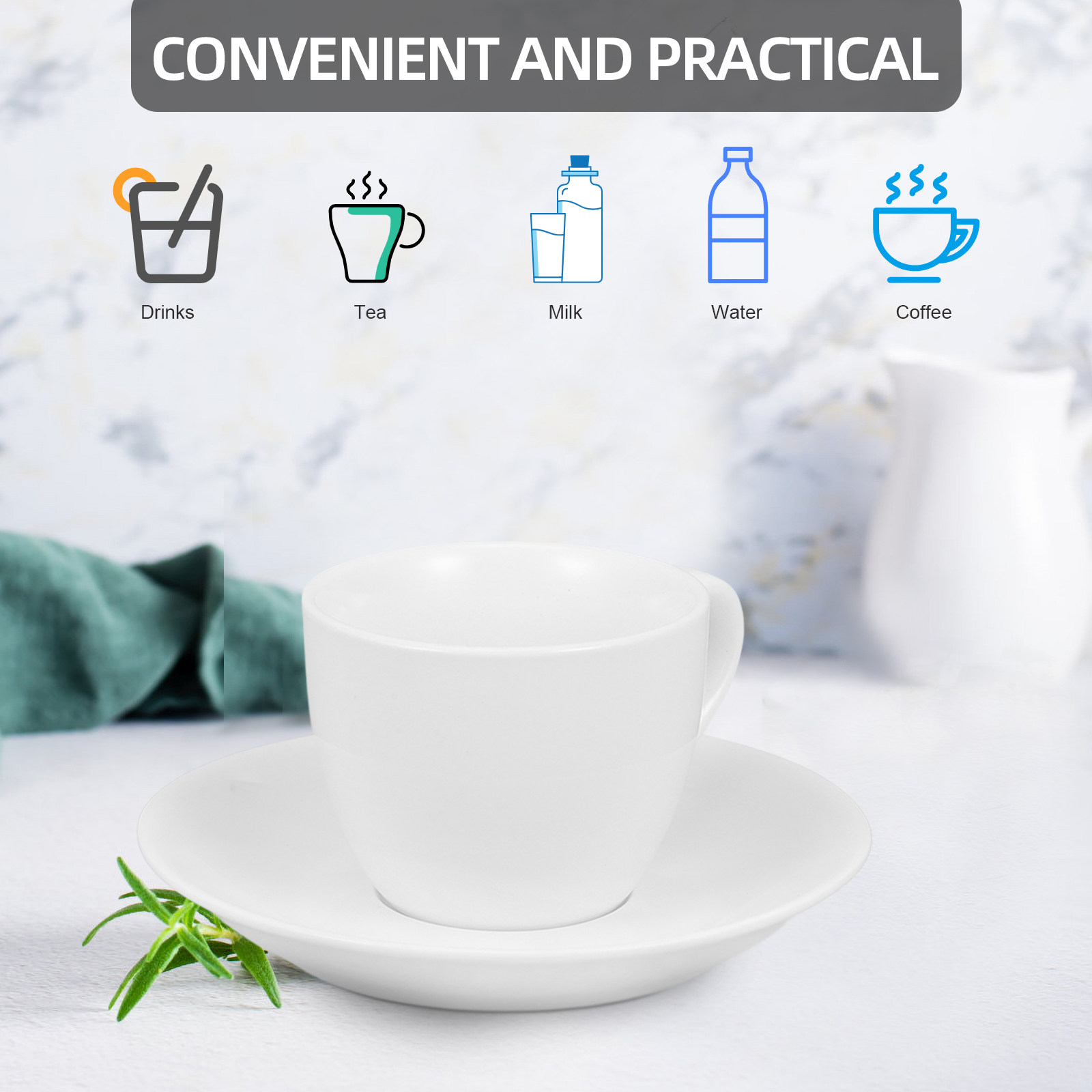 طقم فناجين قهوة وصحون بتصميم ب - مراجعة Juice Tea Coffee وسعره