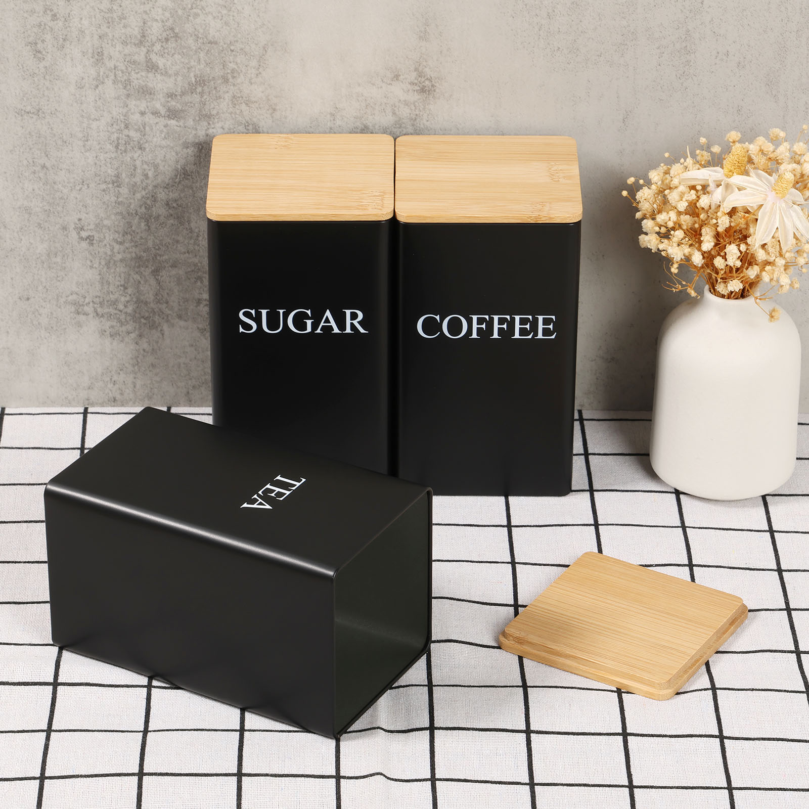 جرة تخزين حبوب البن، حاوية معد - مراجعة Coffee Tea Sugar Canisters وسعره