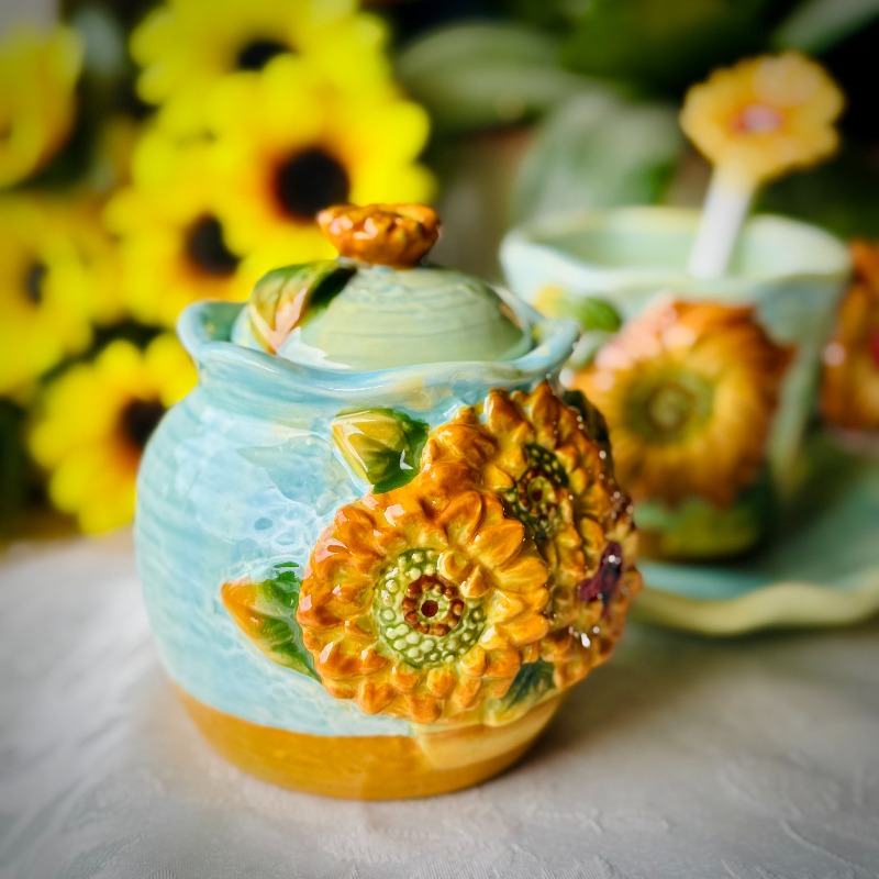 وعاء توابل سيراميك بتصميم عباد - مراجعة Coffee Tea Flower وسعره
